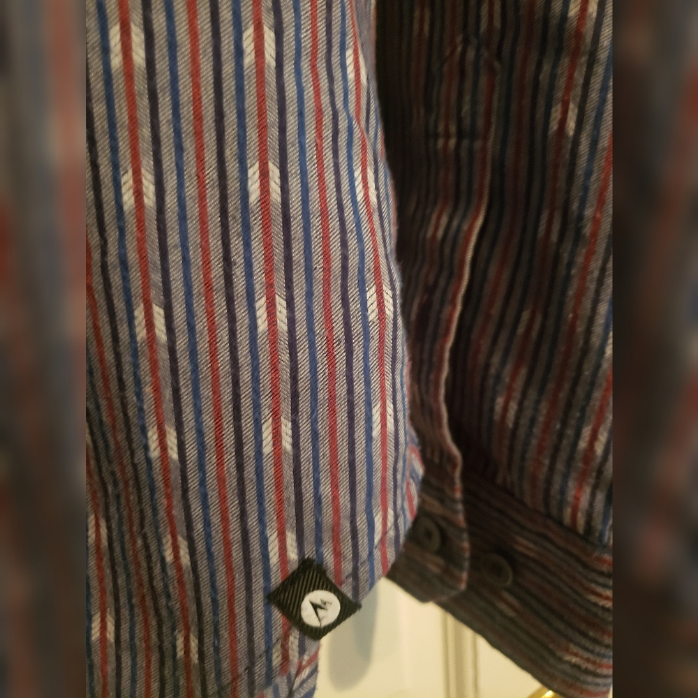 Marmot Striped Button Down With Arrow Pattern L - image 3